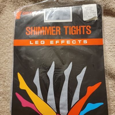 Bradlees Stirrup Shimmer Tights Leg Effects Silver Size Large New!! Dance